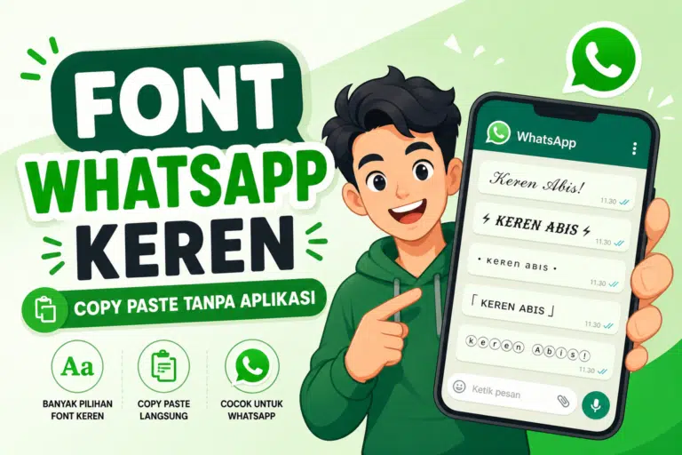 Font WhatsApp Keren copy paste tanpa aplikasi dengan karakter animasi menggunakan smartphone menghasilkan teks stylish