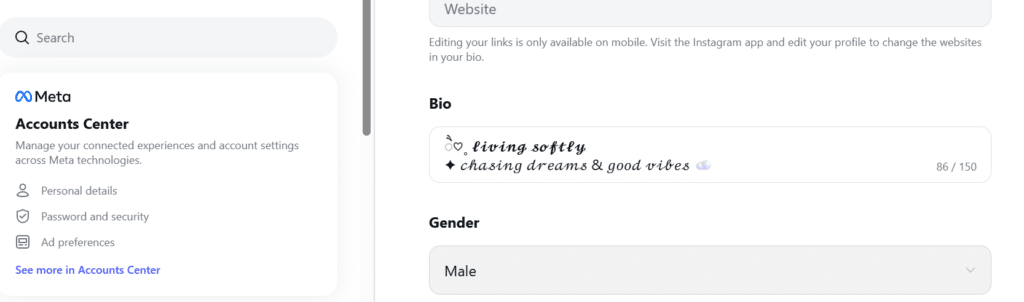 instagram bio Aesthetic  instagram fond generator